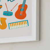 "Play Music" - Art Print in Persimmon by Malty Designs - Frame Close-up