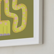 "Twisty Giraffe" - Art Print in Moss by Ampersand Design Studio - Frame Close-up