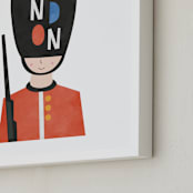 "Royal Guard" - Art Print in Royal Red by Nazia Hyder - Frame Close-up