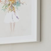 "The Flower Girl" - Art Print in Ivory by Lori Wemple - Frame Close-up