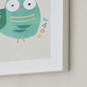 "Happy Owl" - Art Print in Owl Mint by AlisonJerry - Frame Close-up