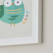 "Happy Owl" - Art Print in Owl Mint by AlisonJerry - Frame Close-up