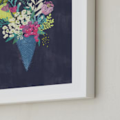 "Candy blossom" - Art Print in Midnight blue by Lisa Glanz - Frame Close-up