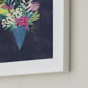 "Candy blossom" - Art Print in Midnight blue by Lisa Glanz - Frame Close-up