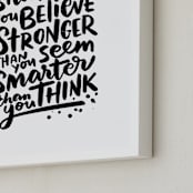 "Braver Stronger Smarter" - Art Print in Black by Laura Bolter - Frame Close-up