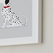 "Fire Dalmatian" - Art Print in Smoke by Ashley Presutti Beasley - Frame Close-up