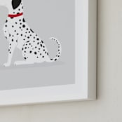 "Fire Dalmatian" - Art Print in Smoke by Ashley Presutti Beasley - Frame Close-up