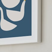 "Quack Stack" - Art Print in Lake by Betsy Siber - Frame Close-up