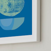 "Blue Garnish" - Art Print in Bold Blues by sue prue - Frame Close-up