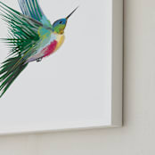 "hummingbird" - Art Print in Turqoise Green by Sara Shashani - Frame Close-up