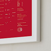 "Scale of the Small" - Art Print in Hot Red by Tyler Tea - Frame Close-up