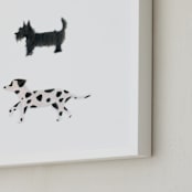 "it's a dog's world" - Art Print in clean white by Sheila Sunaryo - Frame Close-up