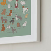 "ABCs of Dog Breeds" - Art Print in Mint by Vera Lim - Frame Close-up