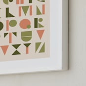 "Mod Alphabet" - Art Print in Olive by Morgan Kendall - Frame Close-up