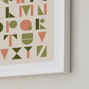 "Mod Alphabet" - Art Print in Olive by Morgan Kendall - Frame Close-up