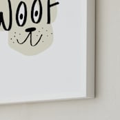 "Basic Woof" - Art Print in Sand by Pixel and Hank - Frame Close-up