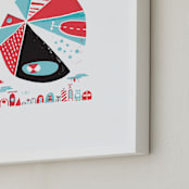 "Glink Glunk" - Art Print in Cherry by ERAY - Frame Close-up