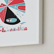 "Glink Glunk" - Art Print in Cherry by ERAY - Frame Close-up
