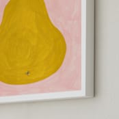 "Barlett Pear" - Art Print in Mustard by Ana Toro - Frame Close-up