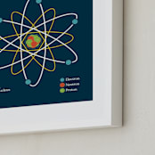 "Atom" - Art Print in Navy by Heather Schertzer - Frame Close-up