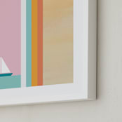 "Smooth Sailin" - Art Print in Pastel Rainbow by sue prue - Frame Close-up