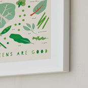 "Greens are Good" - Art Print in Creamed Spinach by Ani Somi - Frame Close-up