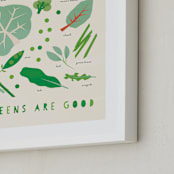 "Greens are Good" - Art Print in Creamed Spinach by Ani Somi - Frame Close-up
