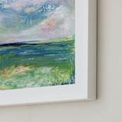 "By the Bay" - Art Print in Sky by Lindsay Megahed - Frame Close-up