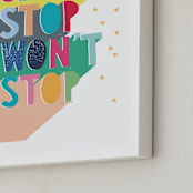 "Can't Stop" - Art Print in Candy by Katy Clemmans - Frame Close-up