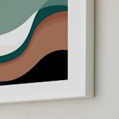 "The Moon Sings to the Desert" - Art Print in Desert Teal by Karen Kaul - Frame Close-up