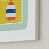 "Oh Buoy" - Art Print in Seafoam by Nadia Hassan - Frame Close-up
