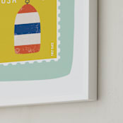 "Oh Buoy" - Art Print in Seafoam by Nadia Hassan - Frame Close-up