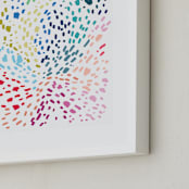 "Spots and Dots" - Art Print in Aqua by Katie Craig - Frame Close-up