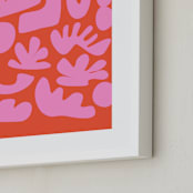 "Simple Play" - Art Print in Ruby Orange by Beth Vassalo - Frame Close-up