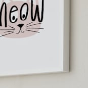 "Basic Meow" - Art Print in Blush by Pixel and Hank - Frame Close-up