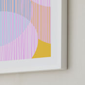 "Lines and Circles" - Art Print in Cotton Candy by Beth Vassalo - Frame Close-up