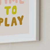 "Time to Play" - Art Print in Peach by Alicia Schultz - Frame Close-up