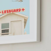 "The Lifeguard" - Art Print in Summer Blue by Lisa Sundin - Frame Close-up
