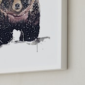 "Nature Bear" - Art Print in Brown by Kelsey McNatt - Frame Close-up