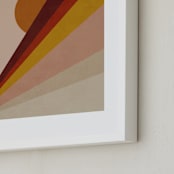 "Abstract Sunrise" - Art Print in Maroon Red by Lucrecia Caporale - Frame Close-up