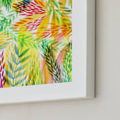 "Tropical" - Art Print in Sunny yellow by Alexandra Dzh - Frame Close-up