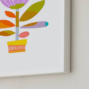 "The Happiest Flower " - Art Print in Cotton Lilac by Dominique Vari - Frame Close-up