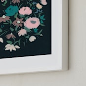 "French Cafe I" - Art Print in Turquoise by Lindsay Megahed - Frame Close-up