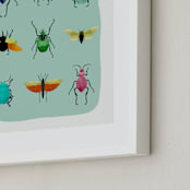 "insect collection" - Art Print in Mint by Morgan Kendall - Frame Close-up