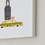 "NYC" - Art Print in New York Taxi Cab by Nazia Hyder - Frame Close-up