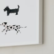 "it's a dog's world" - Art Print in clean white by Sheila Sunaryo - Frame Close-up