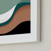 "The Moon Sings to the Desert" - Art Print in Desert Teal by Karen Kaul - Frame Close-up