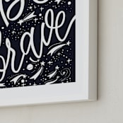 "Be brave cosmic" - Art Print in Navy by Irina Nosova - Frame Close-up
