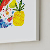 "Fruit Family" - Art Print in Tropical Paradise by Patrice Horvath - Frame Close-up