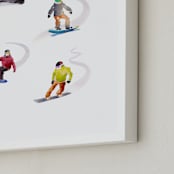 "The Boarders" - Art Print in Fresh Snow by Haley Mistler - Frame Close-up